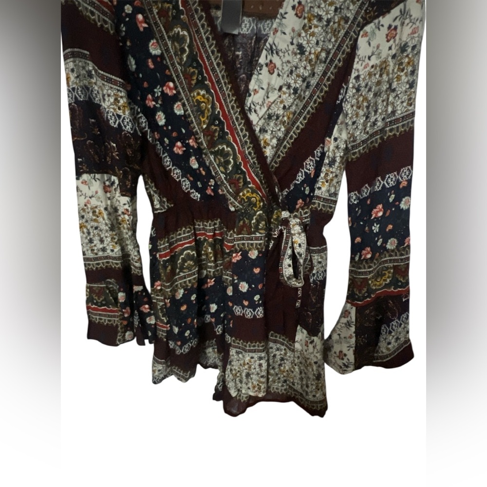 Flying Tomato Multicolor Patchwork Blouse - Picture 2 of 3